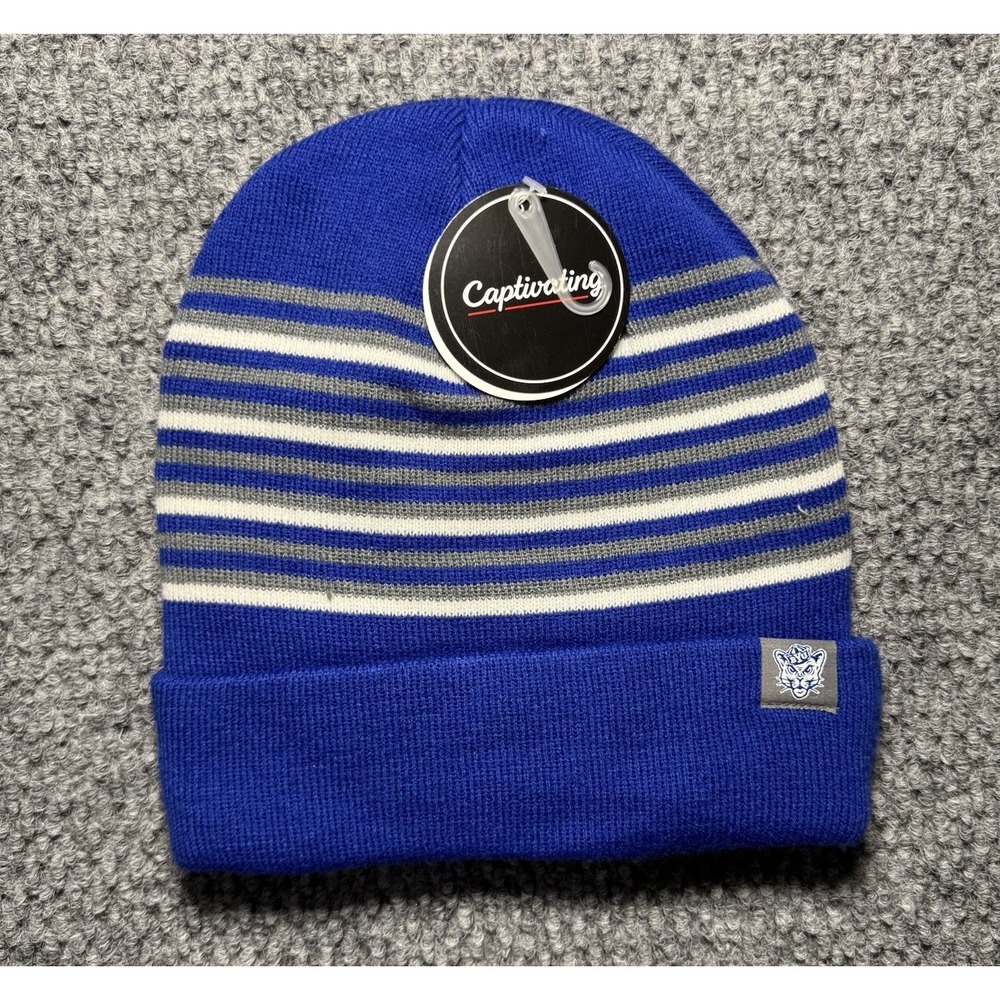 BYU Cougars Beanie Brigham Young University Blue Striped One Size Fits‎ Most NWT - Picture 2 of 3